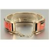 Image 2 : Sterling Silver Turquoise & Coral Zuni Bracelet