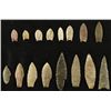 Image 1 : Collection of 16 Arrowhead Points Clovis Fulsom