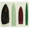 Image 2 : Collection of 4 Large Spear Points Obsidian Glass