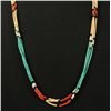 Image 2 : 3-Strand Santo Domingo Turquoise & Shell Necklace