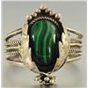 Image 1 : Sterling Silver Indian Bracelet with Green Stone