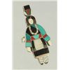 Image 1 : Zuni Signed Silver & Turquoise Inlaid Ring