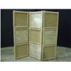 Image 1 : Painted Rustic Wooden & Burlap 3 Section Room Divider