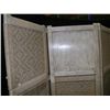 Image 3 : Painted Rustic Wooden & Burlap 3 Section Room Divider