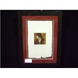 Amado Pena "El Broche" Etching-Edition of 52 6"x6", Overall 12"x18"