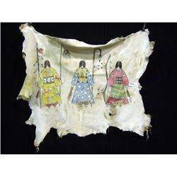 Painted Leather Wall Hanging  Waiting for Returning Warriors -Plains Indian Retail: $695.00