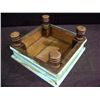 Image 2 : Asian Wooden Display Stand Painted Green 6"x15"