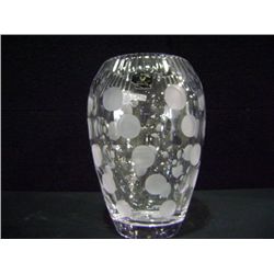 Beauti-Eagle Etched Glass Vase 9 1/2 x 6 , Orif at 4 1/2  Retail: $360.00