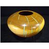 Image 2 : Eric Lima Wooden Bowl Inlaid w/ Turquoise Dust 6 1/4"x8 1/2"x3 1/4" Retail: $1,800.00