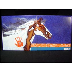 Running Free Painted Ceramic Tile by Bill Rabbit 6"x12" Retail: $69.00