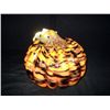 Image 2 : Variegated Orange and Carmel Glass Pumpkin 7"x7" Glass Retail: $390.00