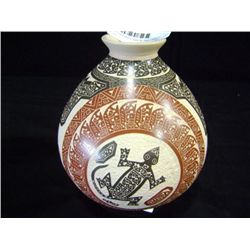 Sgrafitto Teardrop Vase, Mata Ortiz, Mexico, by Juan Carlos V. Rodriguez 7"x5 1/2"x1 1/4" Retail: $6