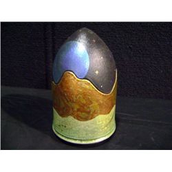 Loewenkamp Pottery, Ceramic Raku Fired Bullet- Shape Lid 7 1/4"x4 1/2" Retail: $265.00