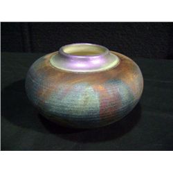 Loewenkamp Pottery, Smokey Blue Raku Pot 3 1/2"x5 1/4"x1 3/4" Retail: $90.00