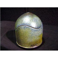 Loewenkamp Pottery, Small Thumb-Shaped Pot w/ Lid 4 1/2 x3 1/2  Retail: $90.00