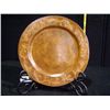 Image 1 : Round Leather Platter by Rendezvous West w/ Steel Platter-13 1/2", Stand 11"x12"x7"