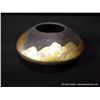 Image 3 : Loewenkamp Pottery, Small Raku Fired Bowl Containing Gold Mountains and Stars 2 3/4"x5 1/4"x2 1/8" R