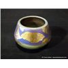 Image 1 : Loewenkamp Pottery, Small Raku Bowl Containing Reticulated Gold and Metallic Blue 3"x3 7/8"x3 3/8" R