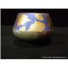 Image 3 : Loewenkamp Pottery, Small Raku Bowl Containing Reticulated Gold and Metallic Blue 3"x3 7/8"x3 3/8" R