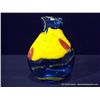 Image 1 : Chinese Glass Vase in Blue, Purple & Yellow Glass 13 1/2"x9"x3 1/2" Retail: $245.00