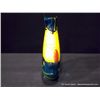 Image 2 : Chinese Glass Vase in Blue, Purple & Yellow Glass 13 1/2"x9"x3 1/2" Retail: $245.00