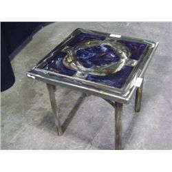 Machine Stainless Steel End Table by Frank Seckler Retail: $1,450.00