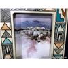 Image 2 : 2007 "Chili Flower" Taos Pueblo w/ Painted Wood Frame