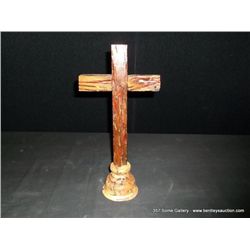 Rusticated Wood Standing Cross 14"x7" Retail: $200.00