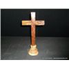 Image 1 : Rusticated Wood Standing Cross 14"x7" Retail: $200.00