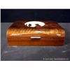 Image 2 : Velvet-Lined Wooden Box w/ Mountain Man & Pines on Cover 3"x10"x8"