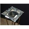 Image 3 : Square Metal Gold Scroll Table w/ Art Glass Top Retail: $225.00