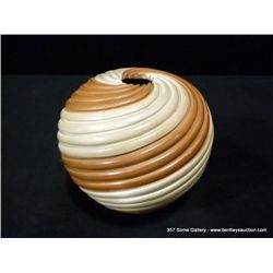 Two-Tone Clay Swirl Pot by Emma Yepa, Jemez, New Mexico 6 1/2 x6 1/4 , 1 1/8  Retail: $990.00