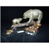 Image 1 : Bronze Metal Sculpture of a Bear Family on a Log By Charlie Bipp? 2007 9 1/2"x13 1/2"x6", on a grani