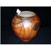 Image 2 : Horse Hair Pot w/ Facetted Sides by Gordon Pottery 7"x6 1/2", 3 1/2" Retail: $168.00