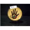 Image 1 : Stoneware Plate w/ Hand Design by Jose Paredes 6 1/4" w/ Metal Stand Retail: $19.95