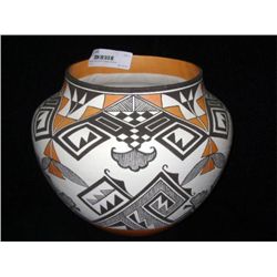 Acoma Olla Pottery Vase by R&M Patricio Acoma, New Mexico 9" high x 9 3/4" diameter, orif at 6 1/2" 