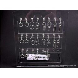 Poly Earring Display w/ 11pair Sterling Silver Earrings Weight: 15.8 Grams Retail: $220.00