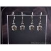 Image 1 : Poly Earring Display w/ 2 pair Sterling Silver Crown Earrings Weight: 6.9 Grams