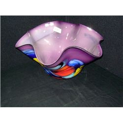 Ruffle Glass Centerpiece Bowl, 10" x 20" Retail: $1,120.00