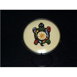 Clay Plate w/ Turtle Design by Jose Paredes, Peru 6" w/ Stand Retail: $19.95