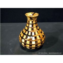 Jigsaw Wooden Vase, 8" x 5 1/2" Retail: $780.00