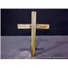 Image 1 : Inlaid Ebony & Buff Wooden Cross, 11" x 7" Retail: $200.00