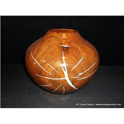 Eric Lima Mesquite Bowl W/ Inlaid Turquoise Dust 14" x 15" Retail: $8,999.00