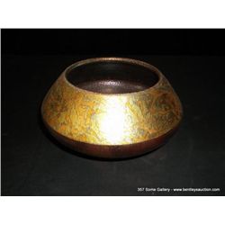 Raku Clay Pot by Rick Loewenkamp, 4 1/2" x 7 1/2" Retail: $100.00