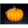 Image 2 : Large Glass Orange Pumpkin, 8" x  1/4" Retail: $390.00