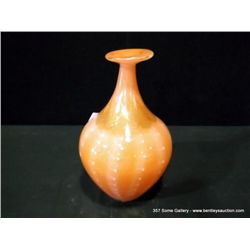 Salmon Colored Glass Vase, 13  x 8  Retail: $295.00