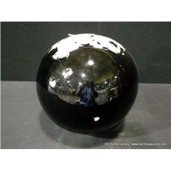 Hand Blown Black & Silver  Glass Vase, 10 1/2" Retail: $1,200.00