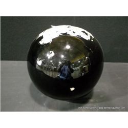 Hand Blown Black & Silver  Glass Vase, 10 1/2" Retail: $1,200.00