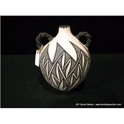 Acoma Black on White Canteen by Earl Sanchez