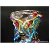 Image 2 : Chinese Multi Colored Ribbon Glass Vase, 18 1/2" x 9" Retail: $980.00